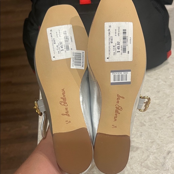 Sam Edelman Silver Mary Jane Ballet Flats - Picture 3 of 4